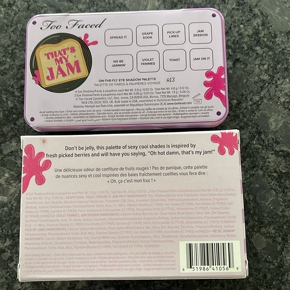 Too Faced That’s My Jam Eyeshadow Palette smells like PB & J - Picture 8 of 9